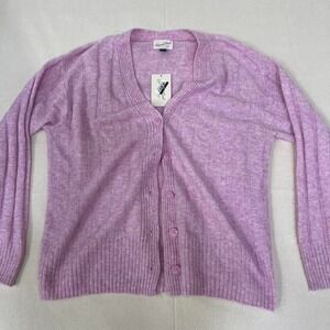 Soft pink knit cardigan
